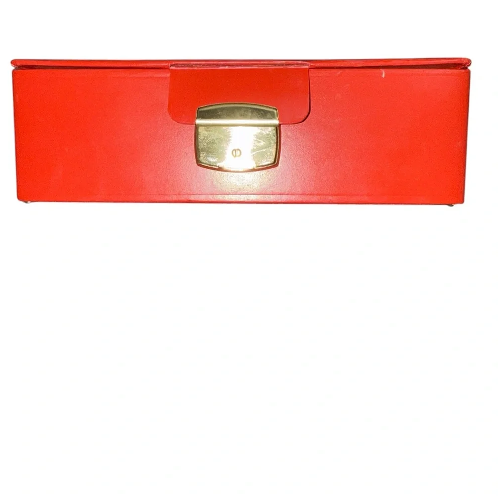 Red BUDD LEATHER Jewelry Box with Gold Clasp VINTAGE‎ 90’s